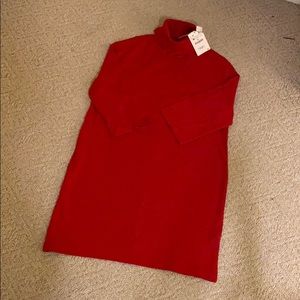 ZARA oversized red turtleneck dress medium NWT